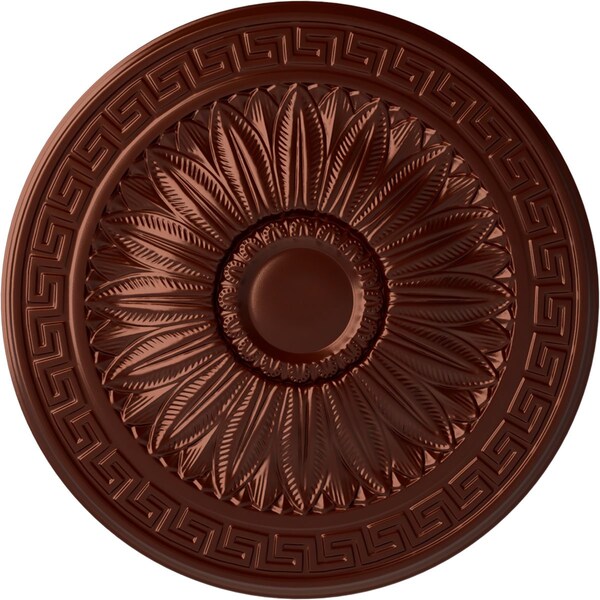 Ekena Millwork Randee Ceiling Medallion (Fits Canopies up to 3 7/8"), Hand-Painted Antique Copper, 20"OD x 1 3/8"P CM20HAACS - main